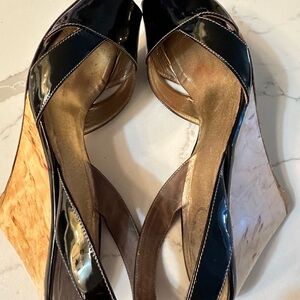 PRADA Black Patent Leather Slingback Size 7.5 /EU 40